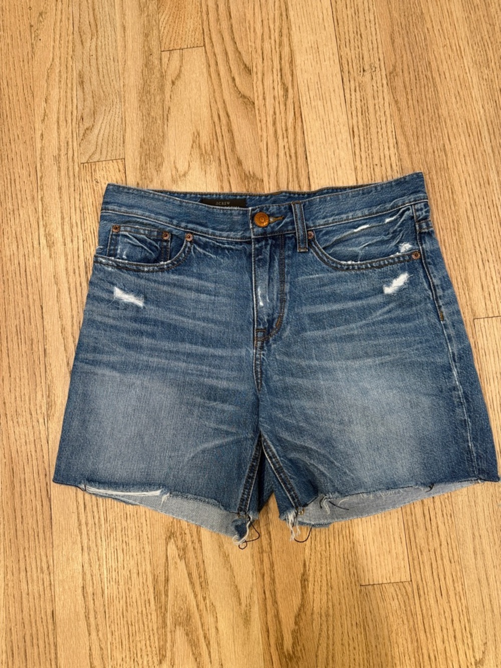 J. Crew Shorts Distressed Blue Denim Cutoff